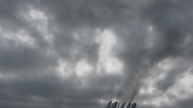 Pipes smoke on a cruise ship, fuel comes out of pipes, diesel fuel smokes from pipes. Gas emission