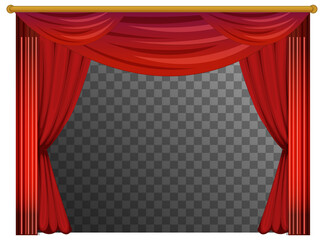 Red curtains with transparent background