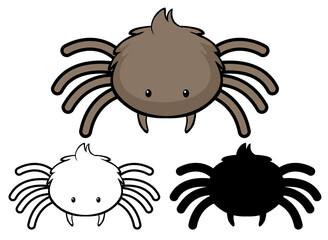 Set of spider cartoon