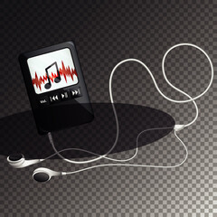 Isolated music player on transparent background