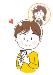 出会い系サイト・恋人募集・スマホを持つ男性