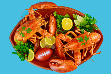 Catering food for american football party.