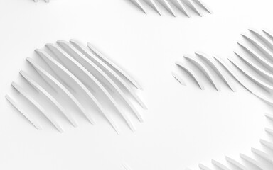 Abstract Curved Shapes. White Circular Background.