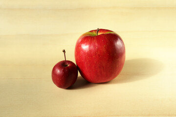 並んだリンゴと姫リンゴ 1