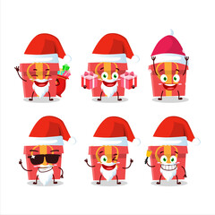 Santa Claus emoticons with red christmas gift cartoon character