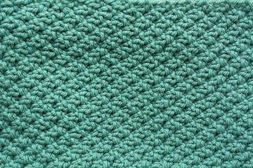 Yarn knitted in moss stitch texture