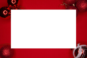 Empty new year's red template for new year's invitations or greeting cards
