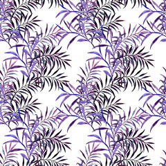 Seamless pattern of autumn tree branches.Image on white and colored background.Seamless pattern.