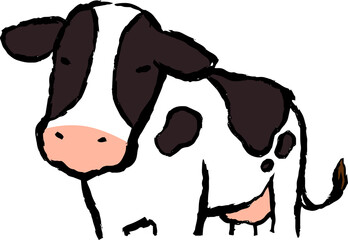 Realistic hand-painted Holstein cow