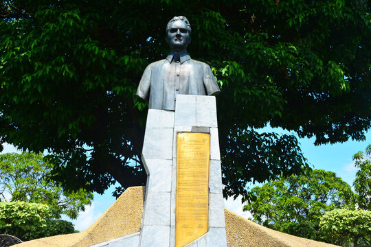 President Diosdado Macapagal head bust statue in Manila, Philippines