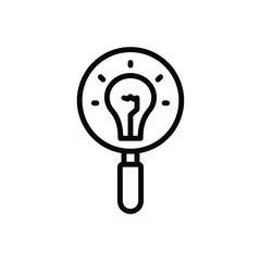 Black line icon for discovery