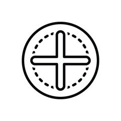 Black line icon for plus