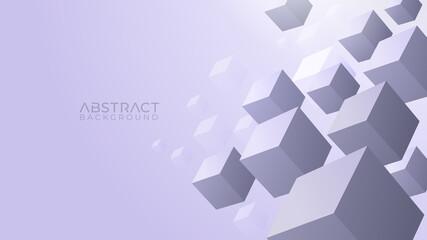 Grey background with floating cubes element. Futuristic business and technology web banner presentation template.   