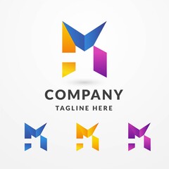 Letter m colorful logo design, 3d initial letter m logo template suitable for company name and business brand identity, vector illustrations