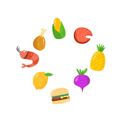 flat design world food day concept