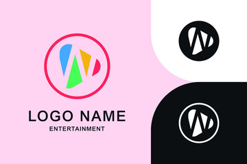 Modern Initial letter W Video Media Play icon logo concept template. Digital Technology company