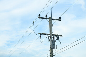 Electric transformer in side road