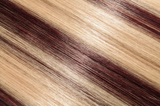 single piece clip in straight brown mixed blonde highlights synthetic hair extensions	