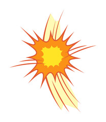 Star clash and explosion light burst glowing flare effect