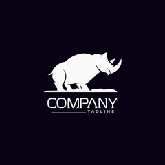 Creative rhino logo. design vector template