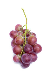 Ripe red grape. bunch of fruits isolated on white background.