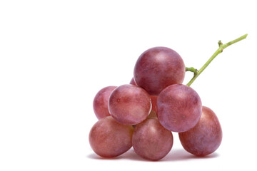 Ripe red grape. bunch of fruits isolated on white background.