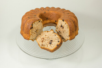 Cake with chocolate and walnut 