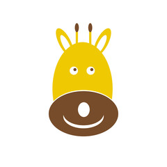 pin drawing of cute animal face cartoon color illustration design vector