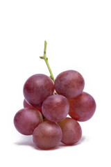 Ripe red grape. bunch of fruits isolated on white background.