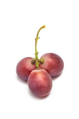 Ripe red grape. bunch of fruits isolated on white background.