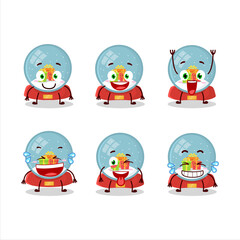 Cartoon character of snowball with gift with smile expression