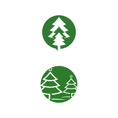 Cedar tree vector icon illustration design template