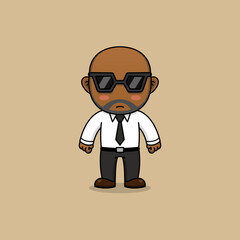 The black guy wearing office uniform