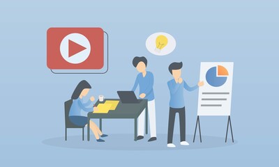 digital marketing team campaigns,
Professional team meeting designs ideas to use in advertising online marketing,Vector illustration.