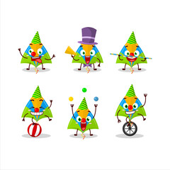 Cartoon character of kite with various circus shows