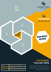 Restaurant menu Flyer Template, brochure design vector EPS File in A4 size