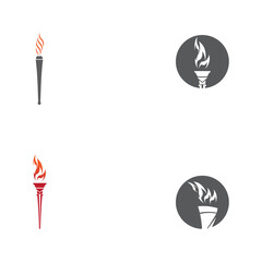 Fototapeta na wymiar Set Torch Logo Template vector symbol