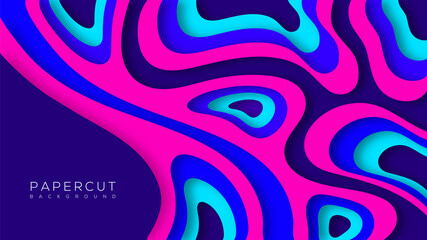 background paper cut abstract cut out multi-layer 3d modern realistic paper cut style wallpaper flyer, business presentation, banner, poster design vector