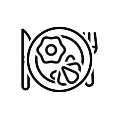 Black line icon for breakfast