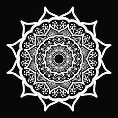 Mandalas. Vintage decorative elements with monochrome colour. Oriental pattern, vector illustration.