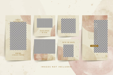 Minimalist social media post and stories template for fashion Premium Vector