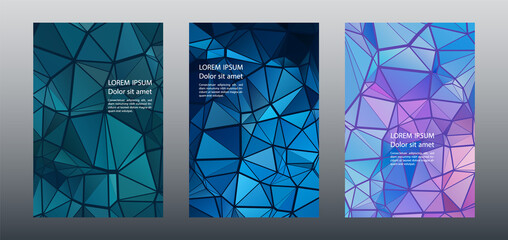 Triangles puzzle mosaic geometric cover templates