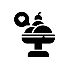 ice cream icon in glyph style isolated on white background. EPS 10