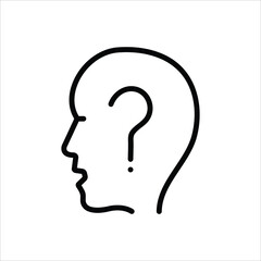 Black line icon for concerned