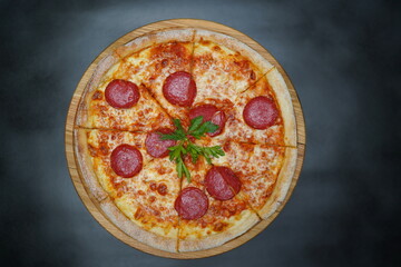 pizza with salami