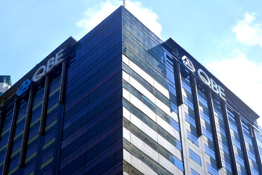 QBE insurance building facade in Bonifacio Global City, Taguig, Philippines