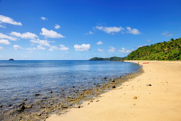 Sandy beach on Drawaqa Island, Yasawa Islands, Fiji