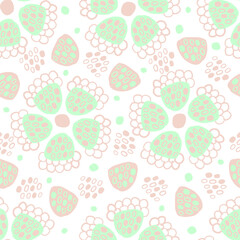 seamless scandinavian style pattern background with hand draw pastel flower