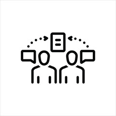 Black line icon for topic