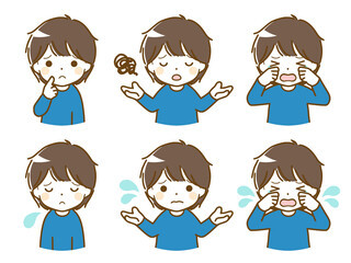 小さな男の子の困った表情